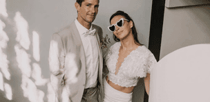 photo de mariés en tenue filyou