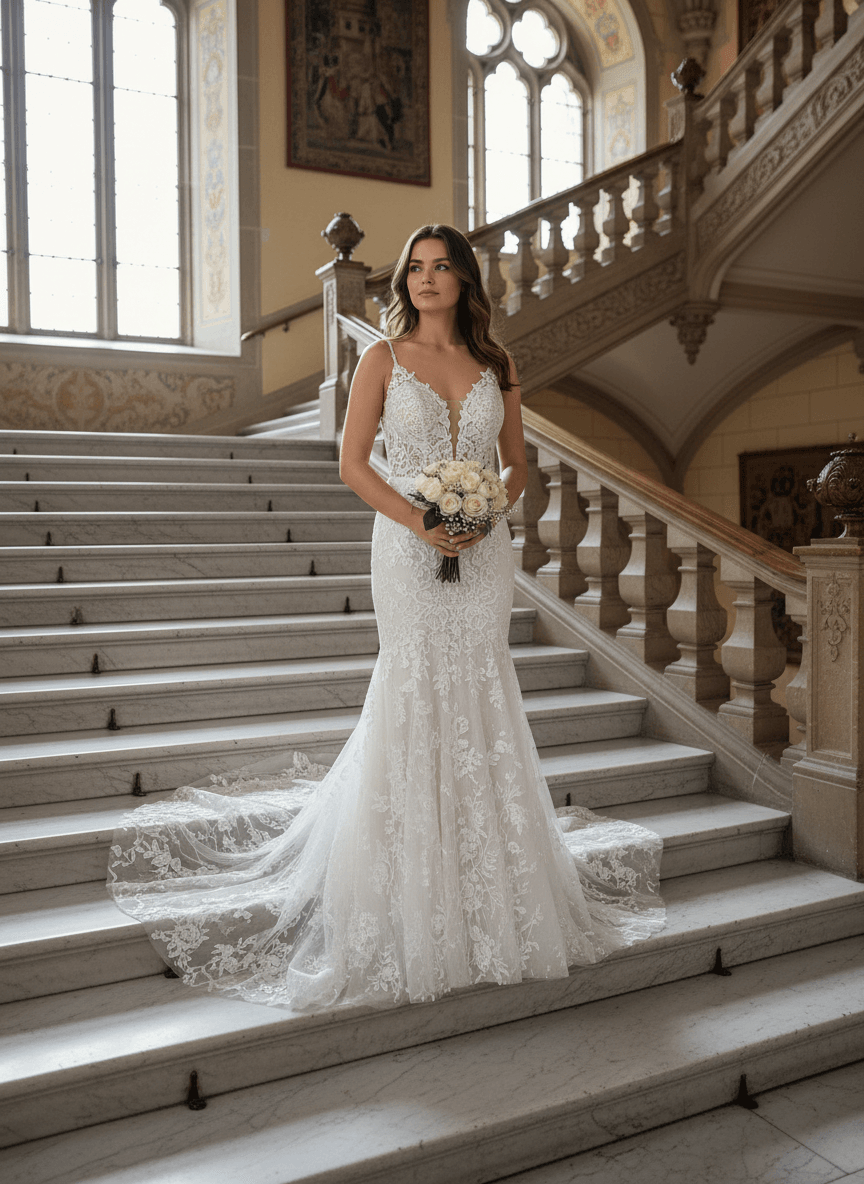 Robe de mariée dentelle sirène bustier ajusté