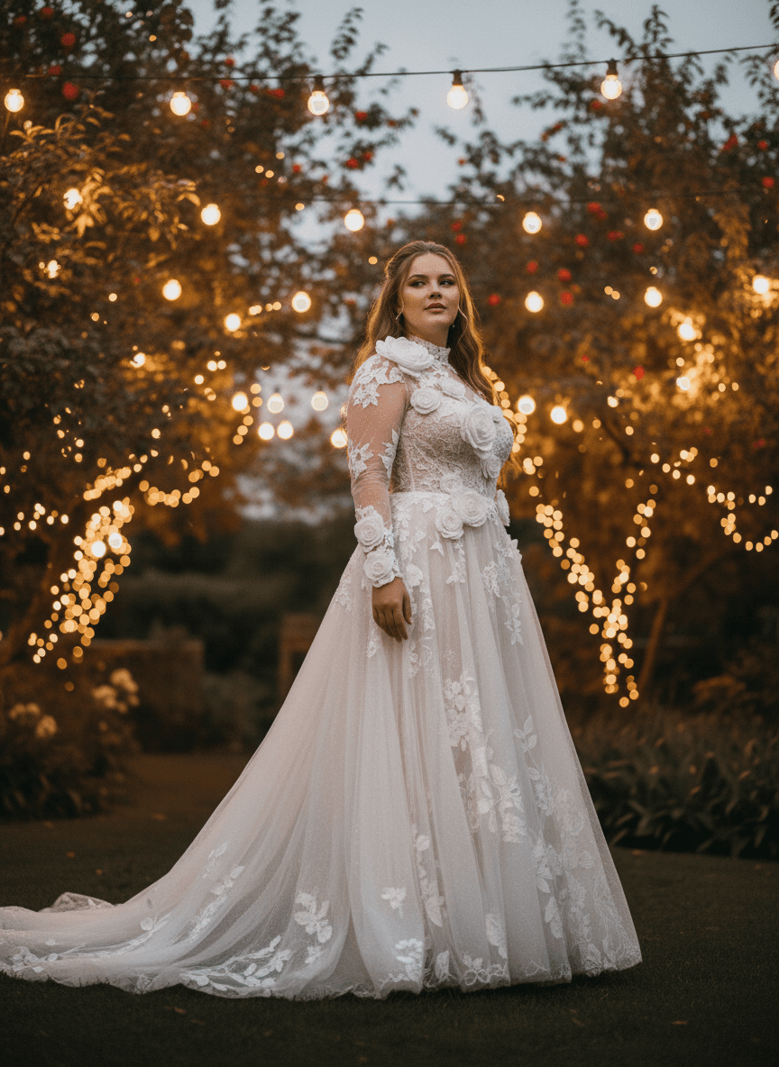 Profil d'une mariée bohème avec motifs floraux élégants