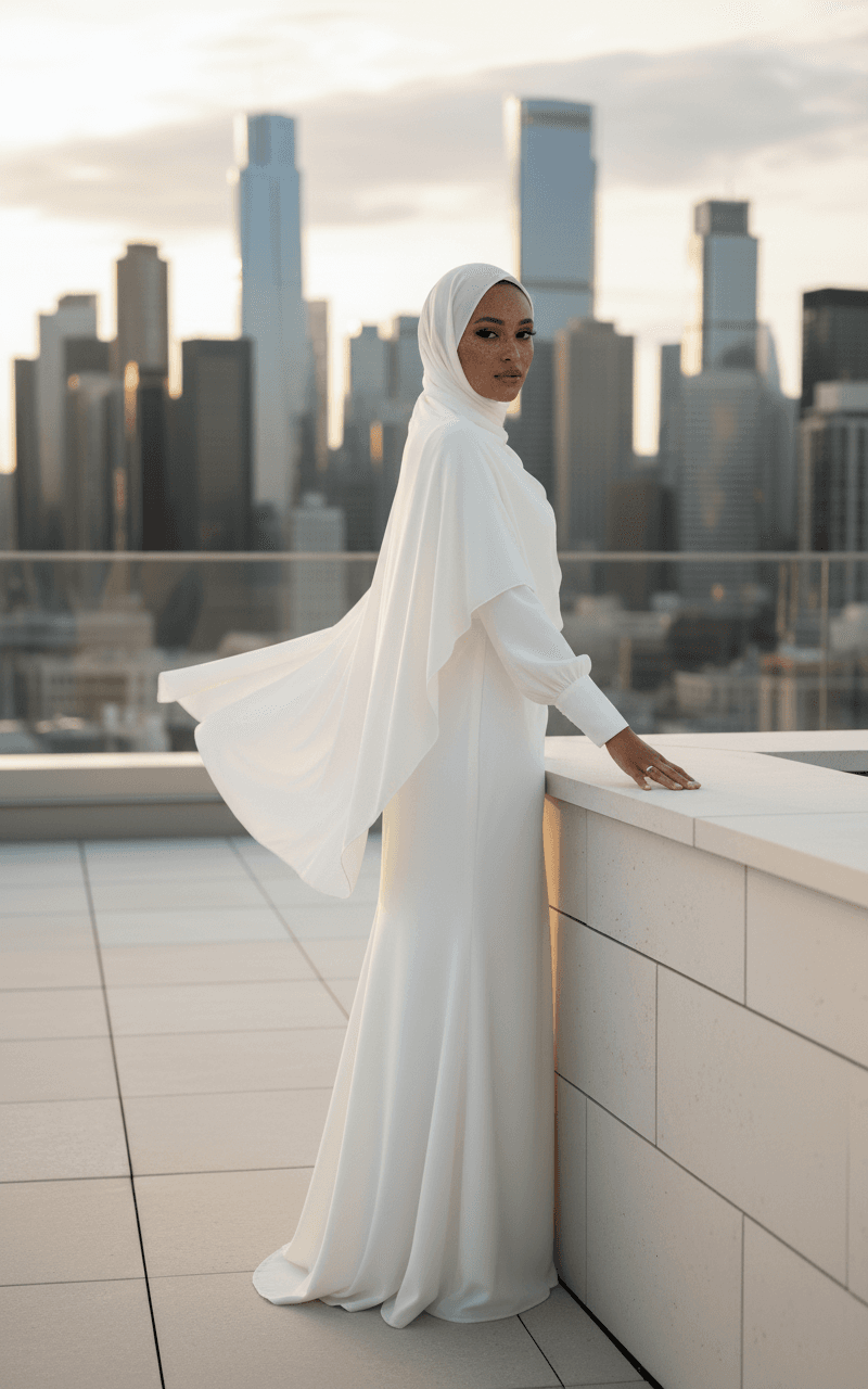 Vue de profil d'une robe hijab moderne
