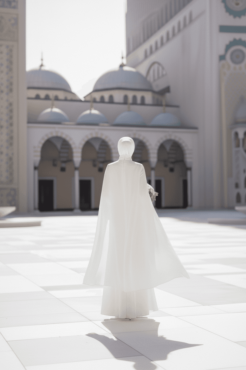 Vue arrière d'une robe hijab simple élégante