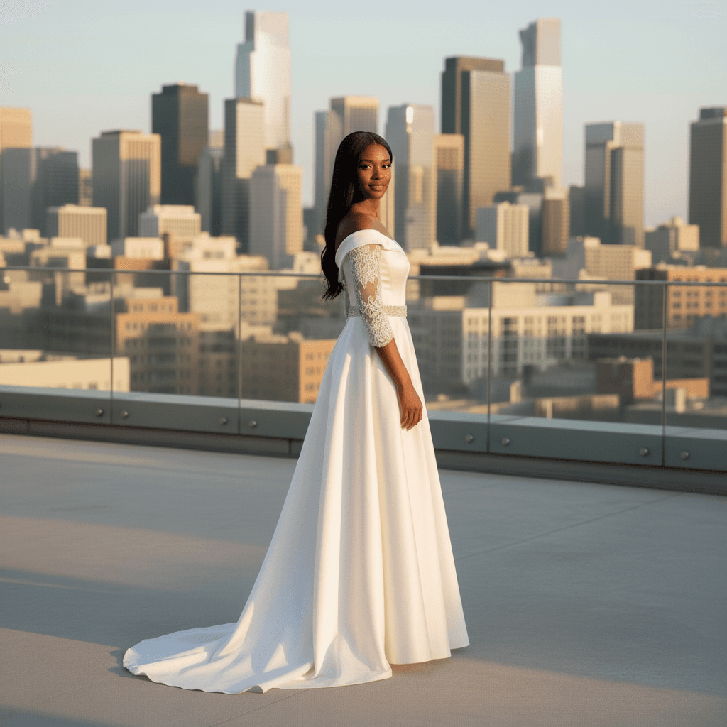 Profil d'une robe de mariée marocaine moderne élégante