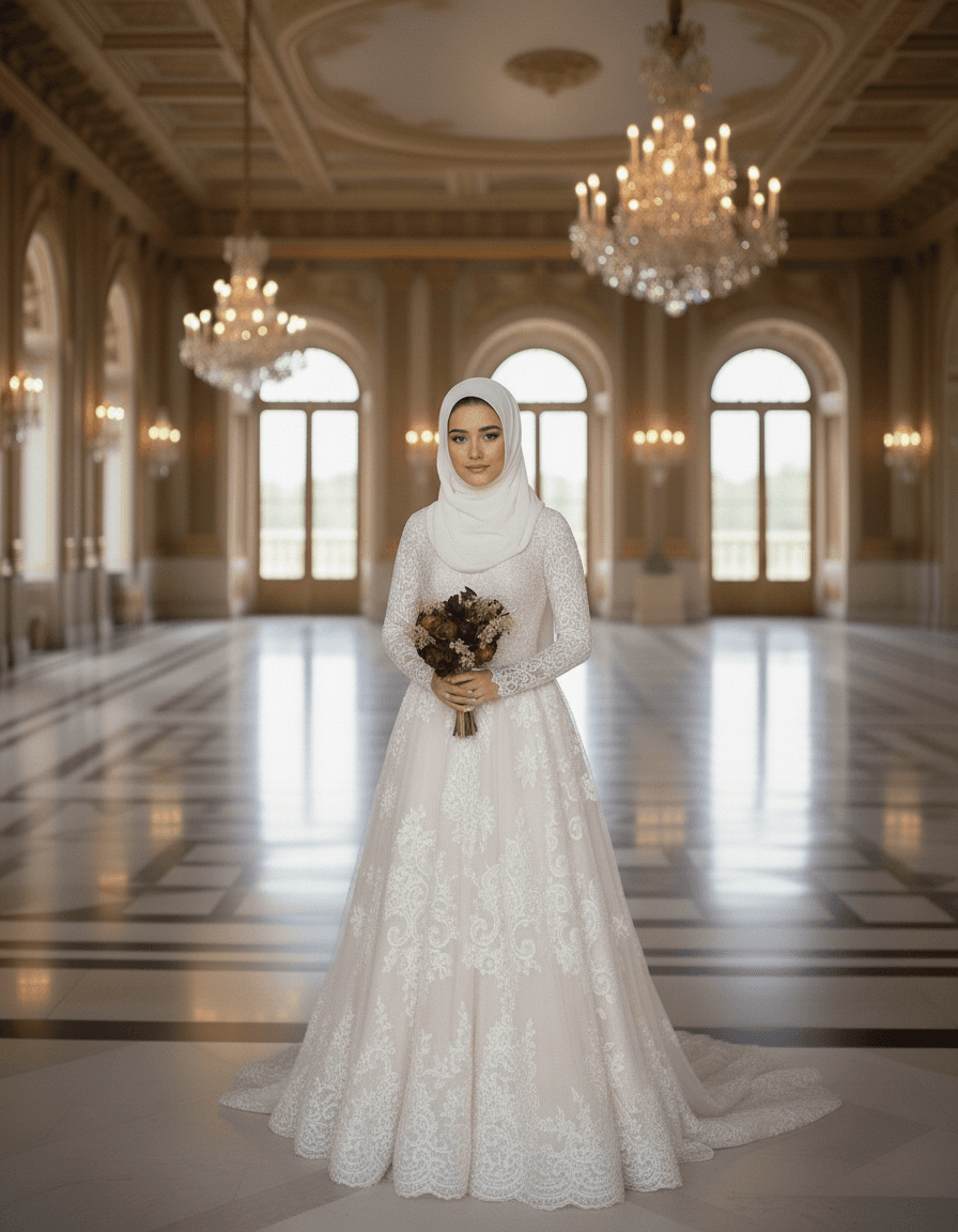 Vue de profil d'une robe voilée fluide